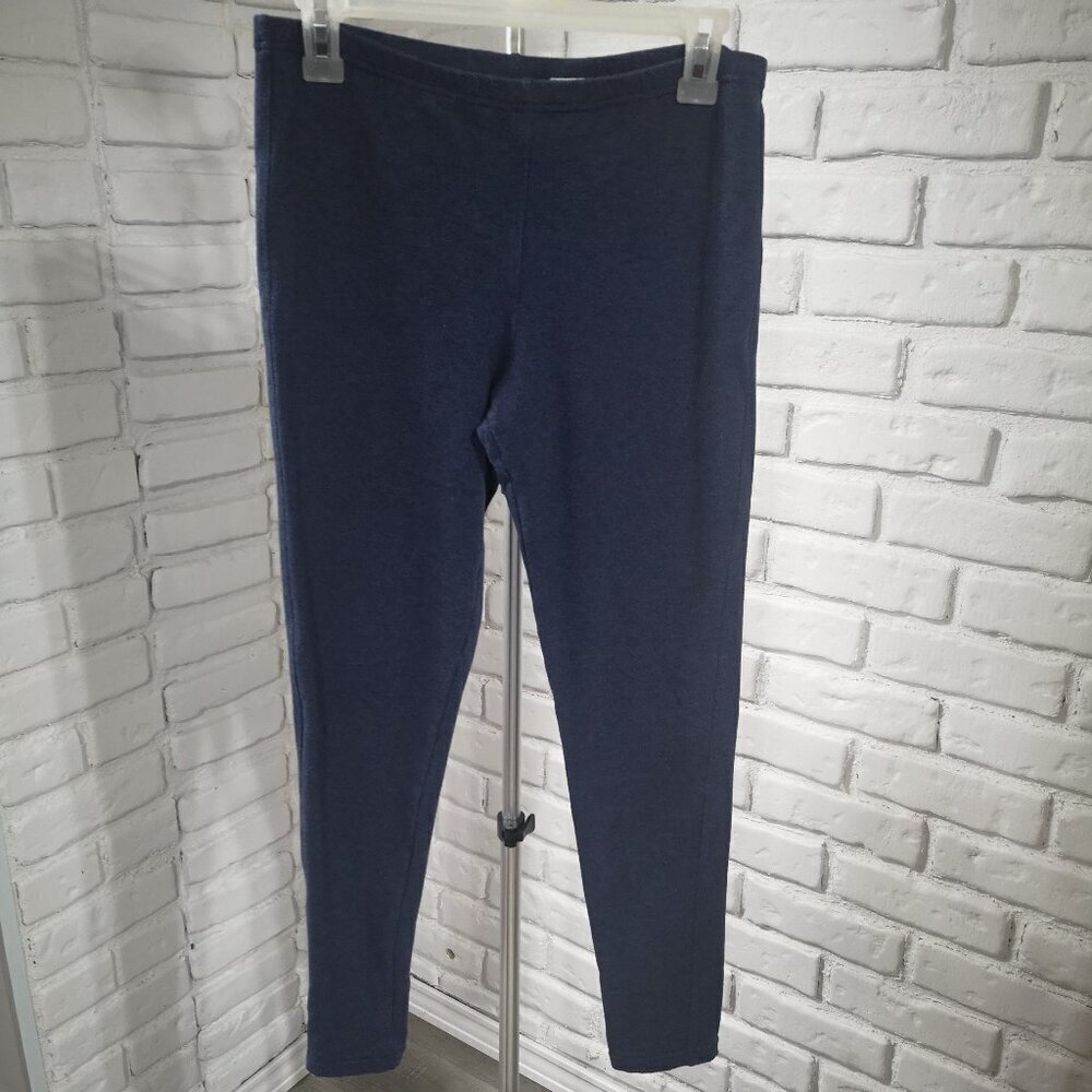 Kirkland Ladies Size Large French Terry Navy Blue Leggings